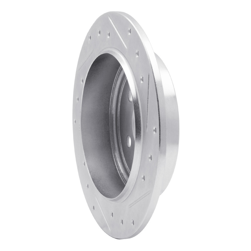 Chrysler Sebring Brake Rotor (1) - Rear Left - R1 Concepts - Drilled & Slotted - Silver - `95-`07